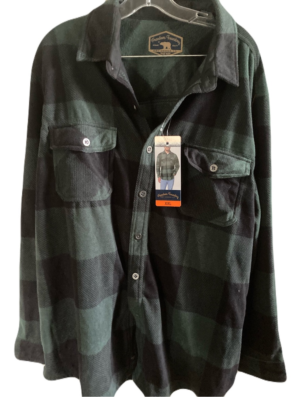 Men's Green & Black Buffalo Plaid Shirt Jacket by Gordon Trading